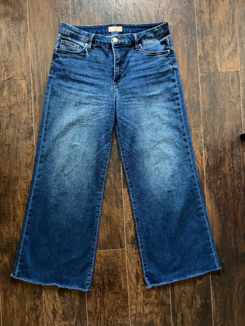KUT from the Kloth High Rise Wide Leg Raw Hem Jeans Size 8